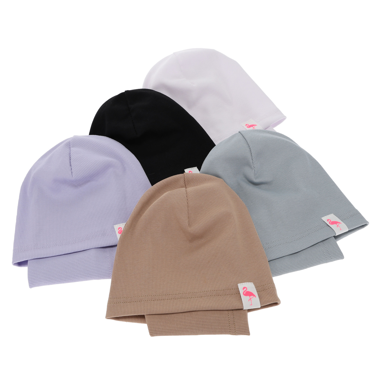 Pige efterår/forår sæt: hue og halsedisse, bomuld, beige, Rumilla