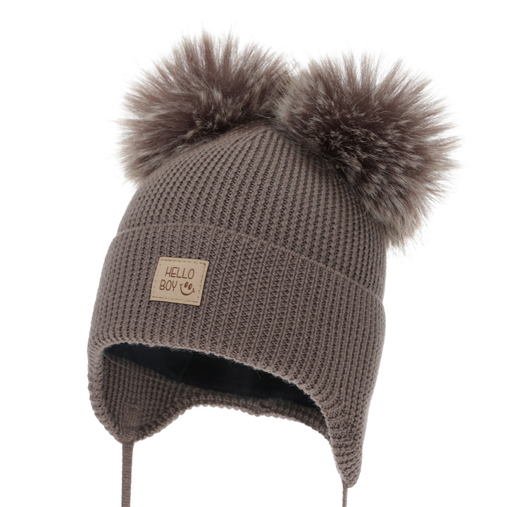 Dreng vinterhue, blå, 100% Merino Uld, foret med uld fleece, Tambor