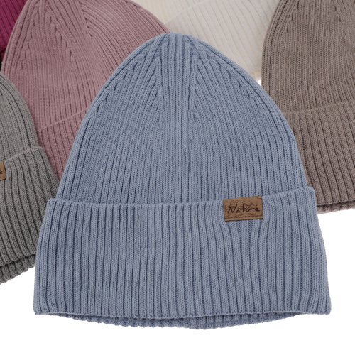 Dame vinter/forår hue, med bomuld, beige, Messina