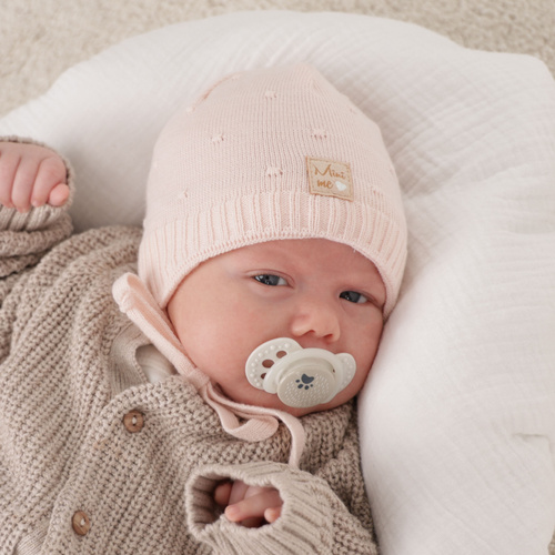 Pige efterår/forår hue, grå, med bindebånd, Celine