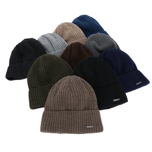 Herre vinterhue, mørk grå, med merinould, Baltor