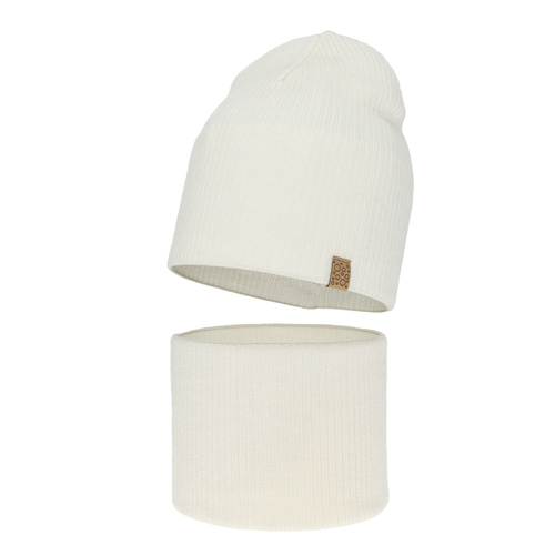 Pige efterår/forår sæt, hvid, med 100% Merino uld, Ricona