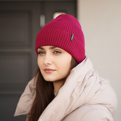 Dame vinterhue, mørkegrå, med merinould, Megan