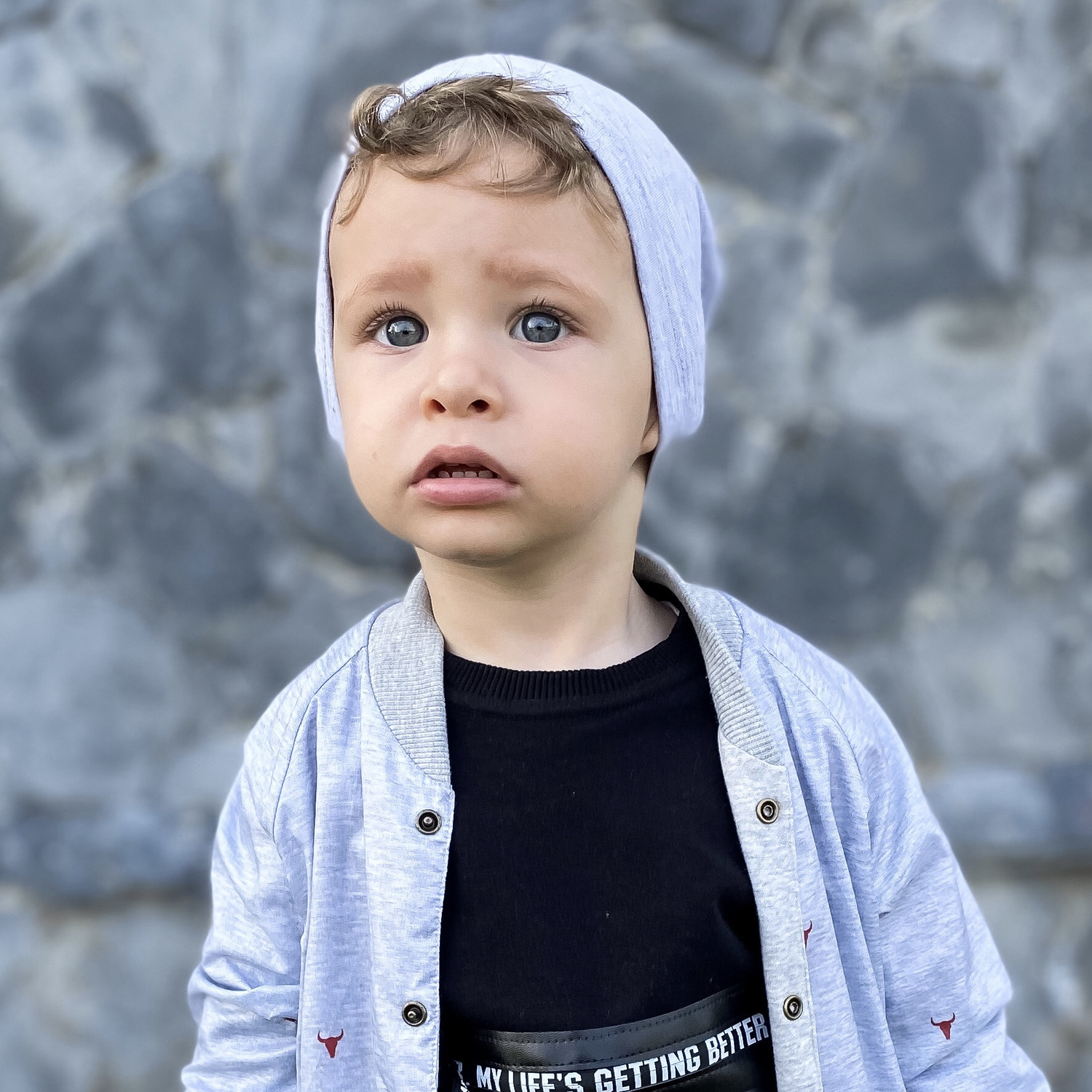 Dreng efterår/forår sæt, grå, bomuld, Hazel