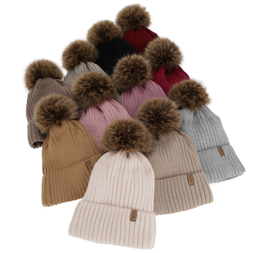 Dame vinterhue, camel, med merinould, Zamira