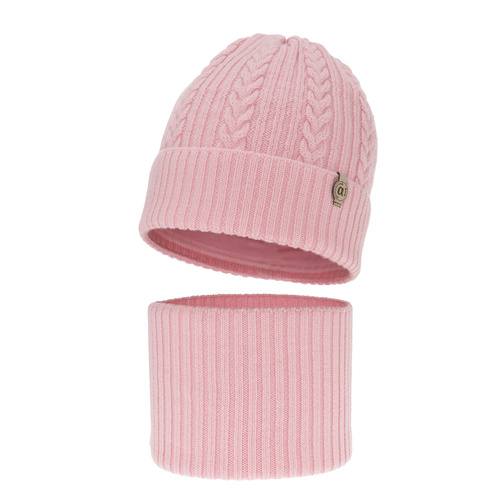 Pige vintersæt, pink, med merinould, Jenny