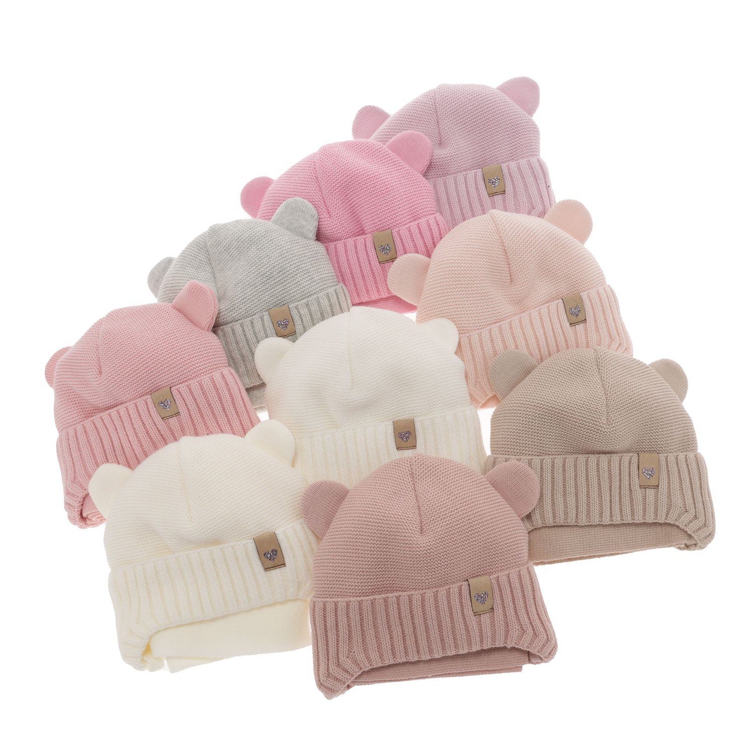 Pige vintersæt: hue og tørklæde, hvid, med bindebånd, Alice