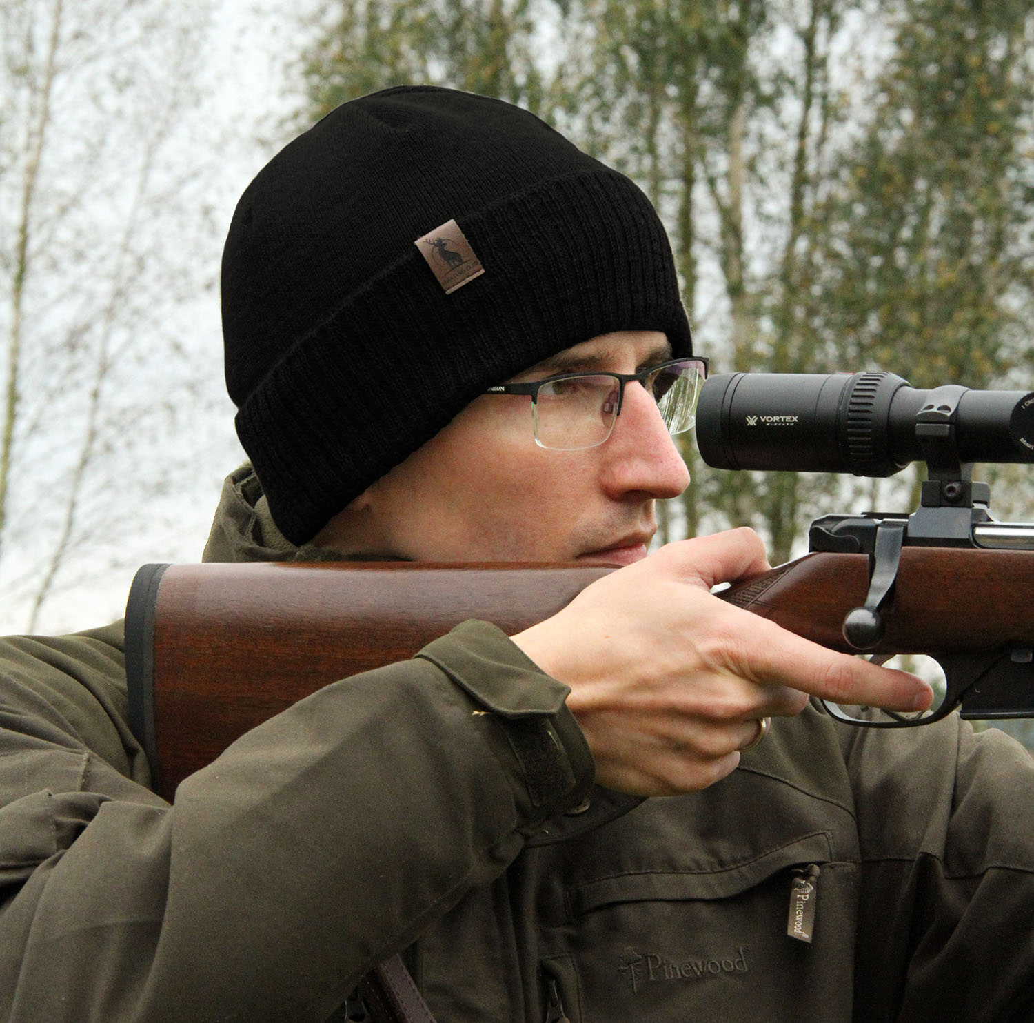 Herre vinterhue, brun, med merinould, Hogan