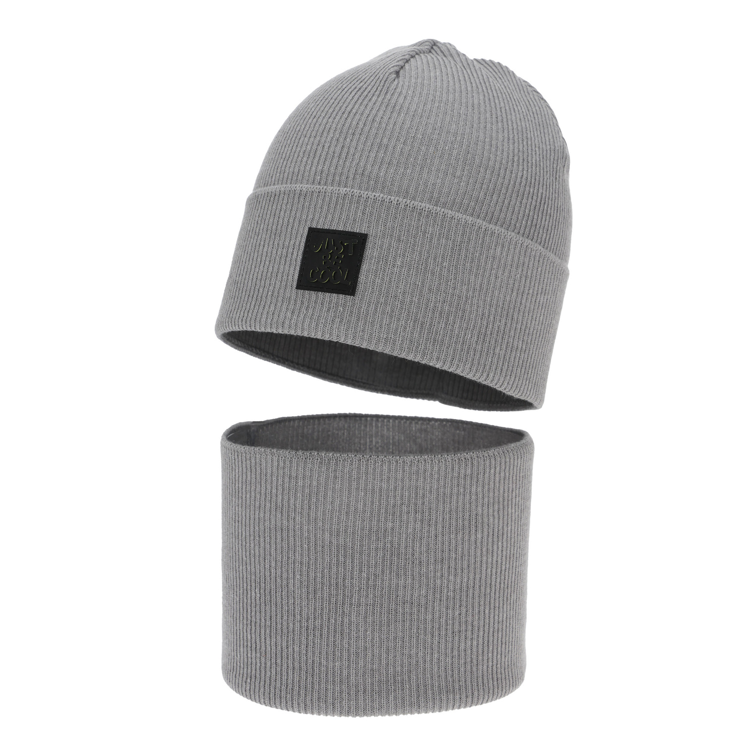 Dreng efterår/forår sæt: hue og halsvarmer, med bomuld, jasnoszary, Jonas