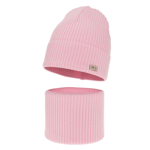 Pige efterår/forår sæt, rosa, 100% Merino uld, Itra