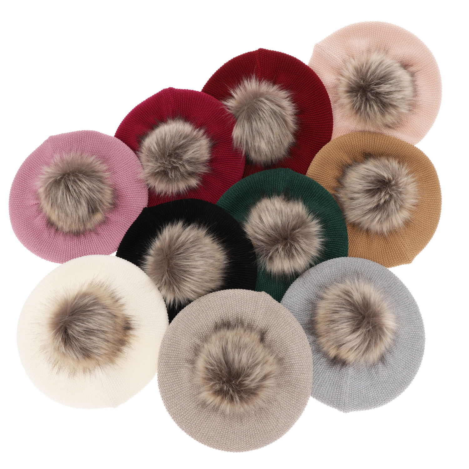 Dame vinterhue, violet, med merinould, Bonnie