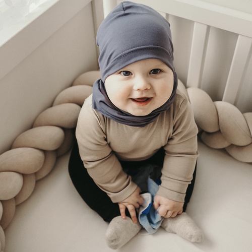 Dreng efterår/forår sæt: hue og halsvarmer, smaragdgrøn, bomuld, Hazel