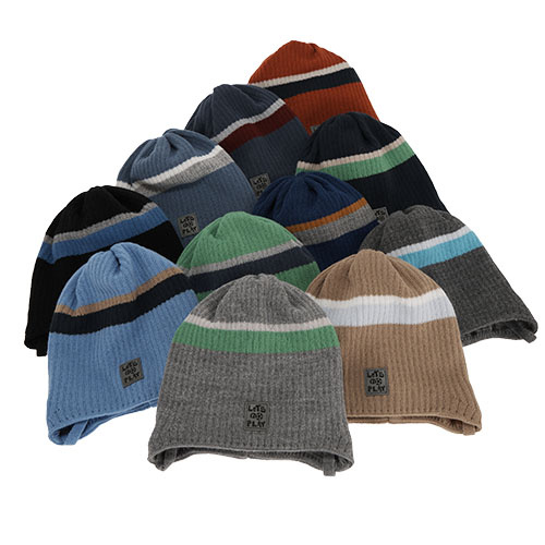 Dreng efterår/forår hue, blå, med bindebånd, Oliver