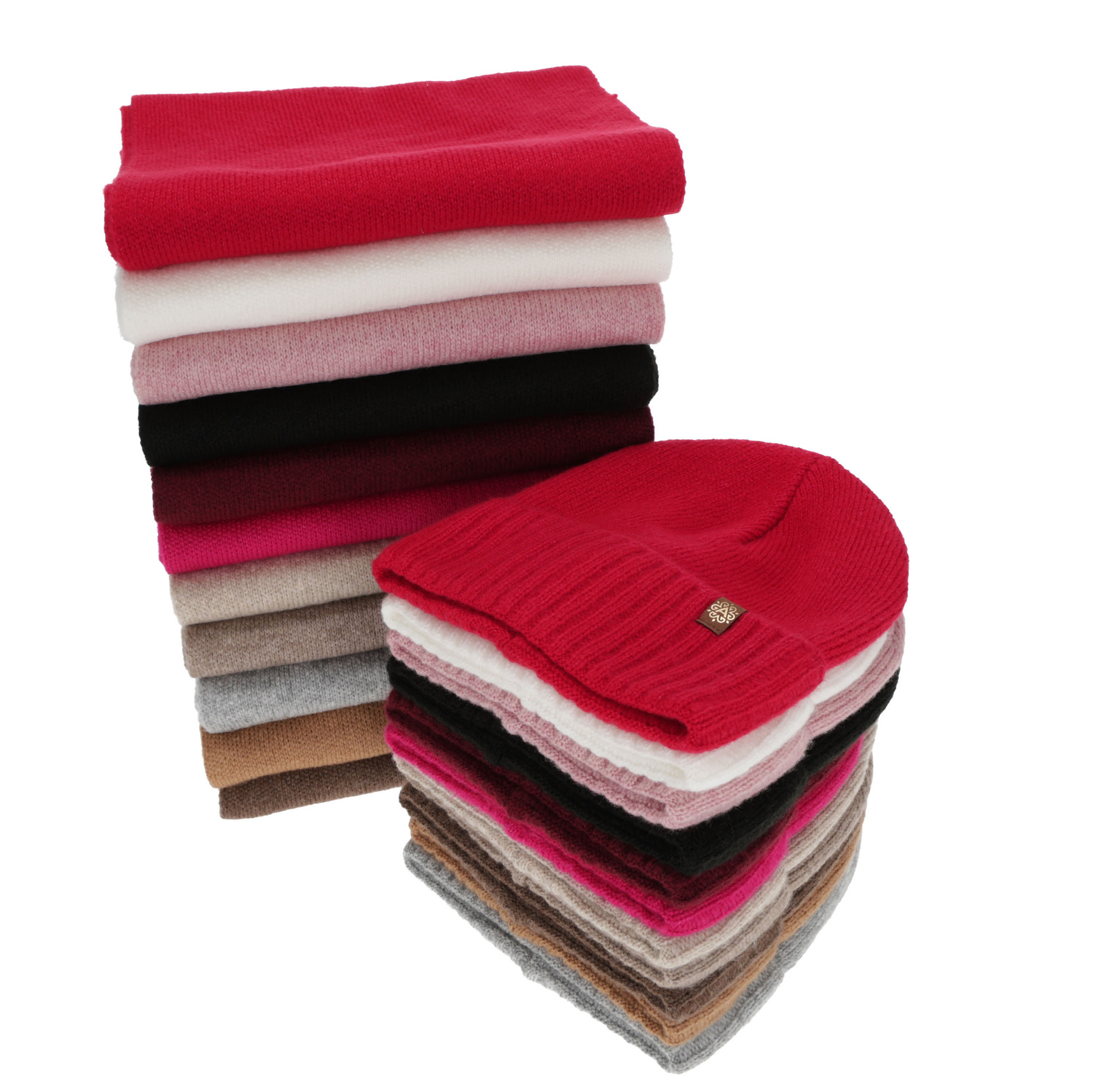 Dame vintersæt: hue og tørklæde, camel, Shasta