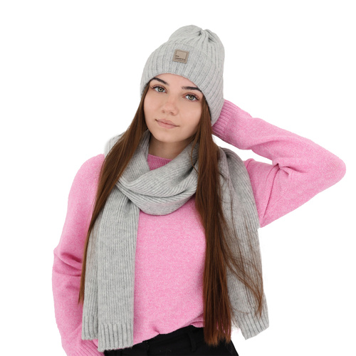 Dame vinterhue, grå, Med merinould, Benedetta
