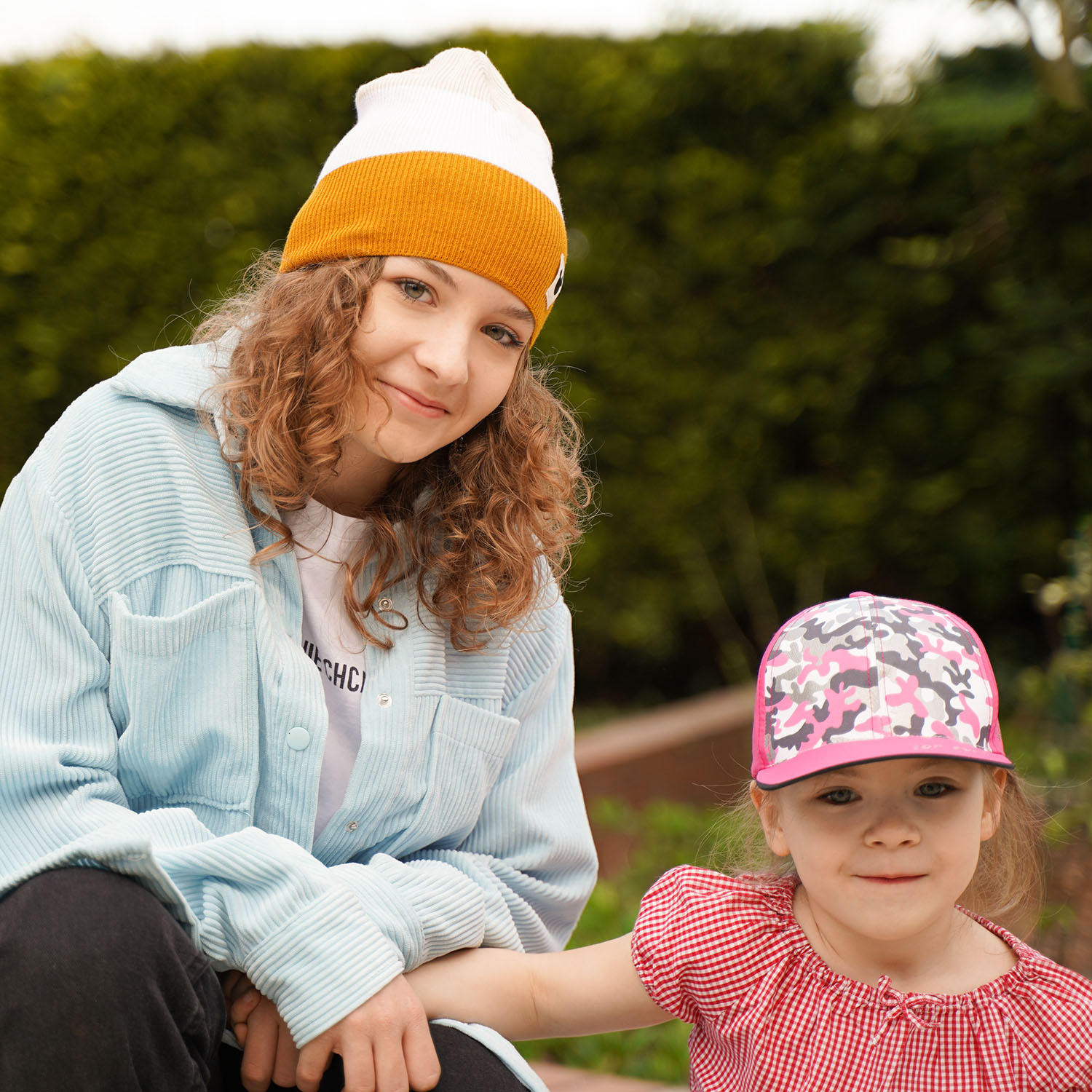Pige baseball kasket, efterår/forår, sort, med camouflage mønster, med elastik