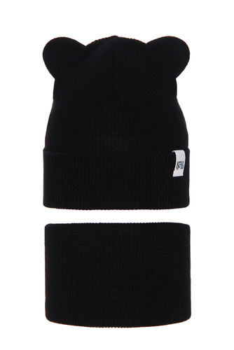 Pige efterår/forår sæt, med bomuld, sort, Kajra