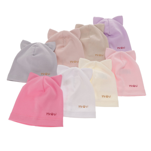 Pige efterår/forår hue, cremefarvet, Jaspera