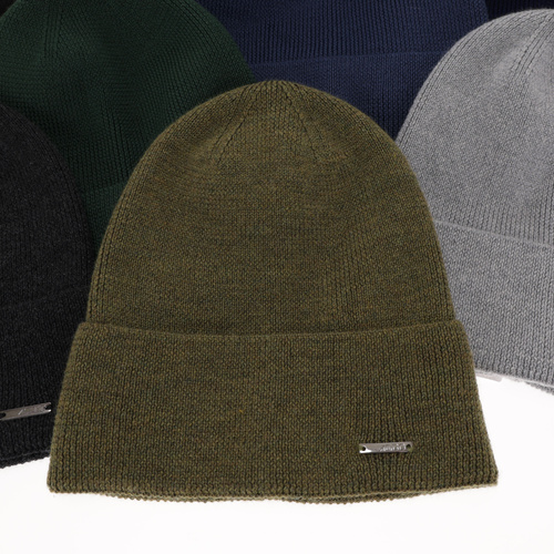 Herre vinterhue, vinter, navy, med merinould, Memfis