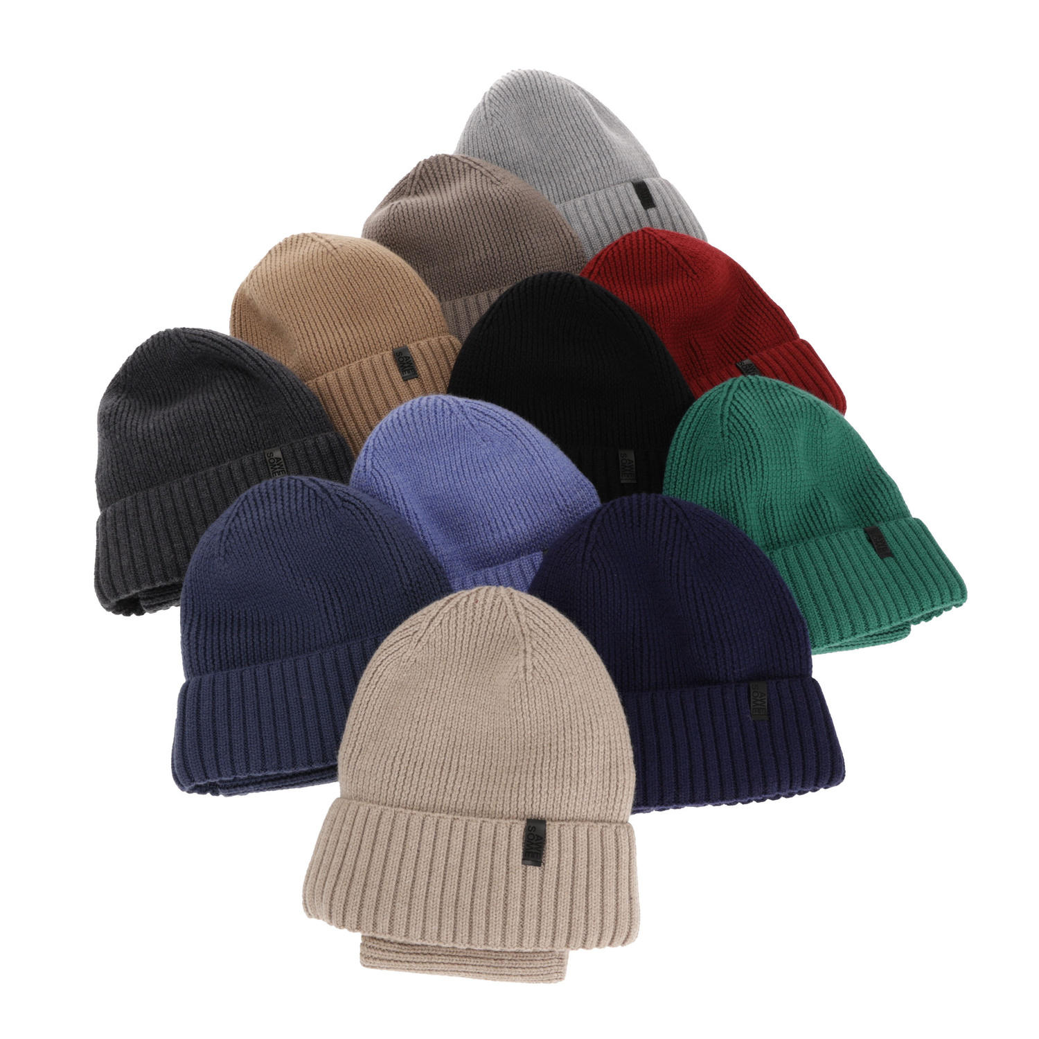 Dreng vintersæt: hue og halsvarmer, 100% Merino Uld, foret med merinould, sort Harbin