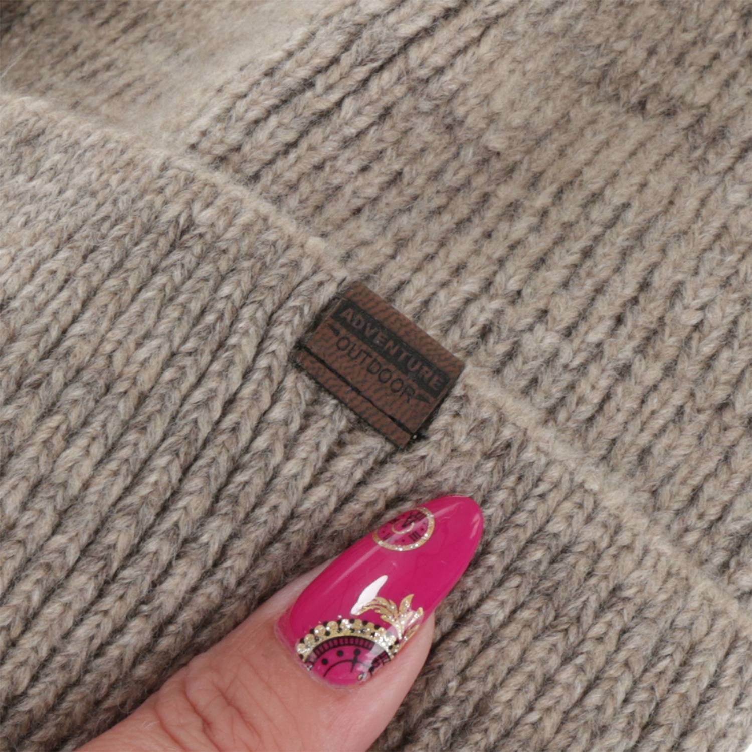 Herre vinterhue, grå, med merinould, Korins