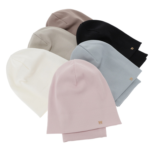 Pige efterår/forår sæt: hue og halsvarmer, beige, bomuld, Carina