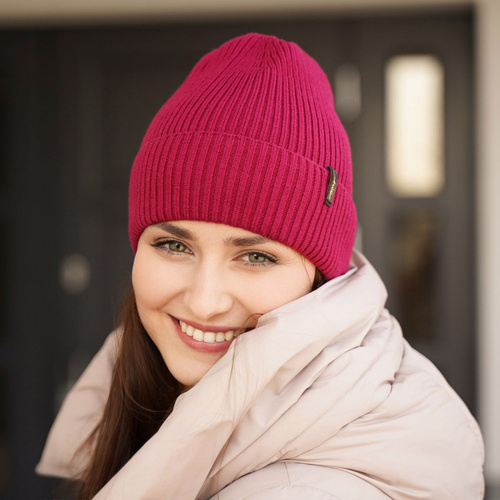 Dame vinterhue, vinter, beige, med merinould, Megan