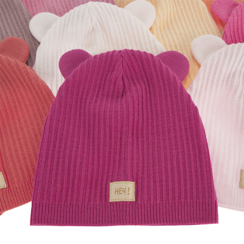 Pige efterår/forår hue, med bomuld, orange, Clarisa