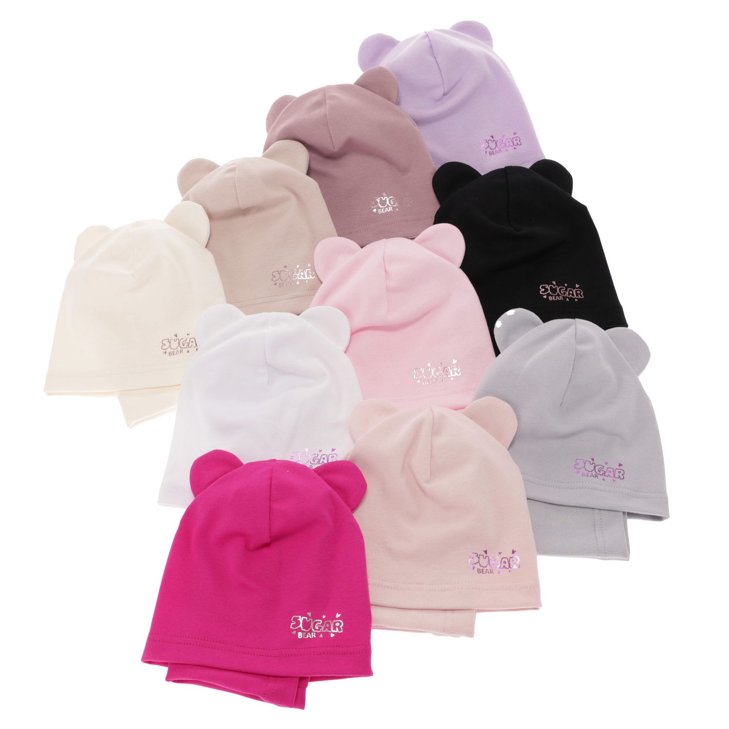 Pige efterår/forår sæt: hue og halsvarmer, lyserød, bomuld, Cyntia