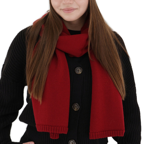 Dame vintertørklæde, bordeaux, 100% Merino Uld, Elonia