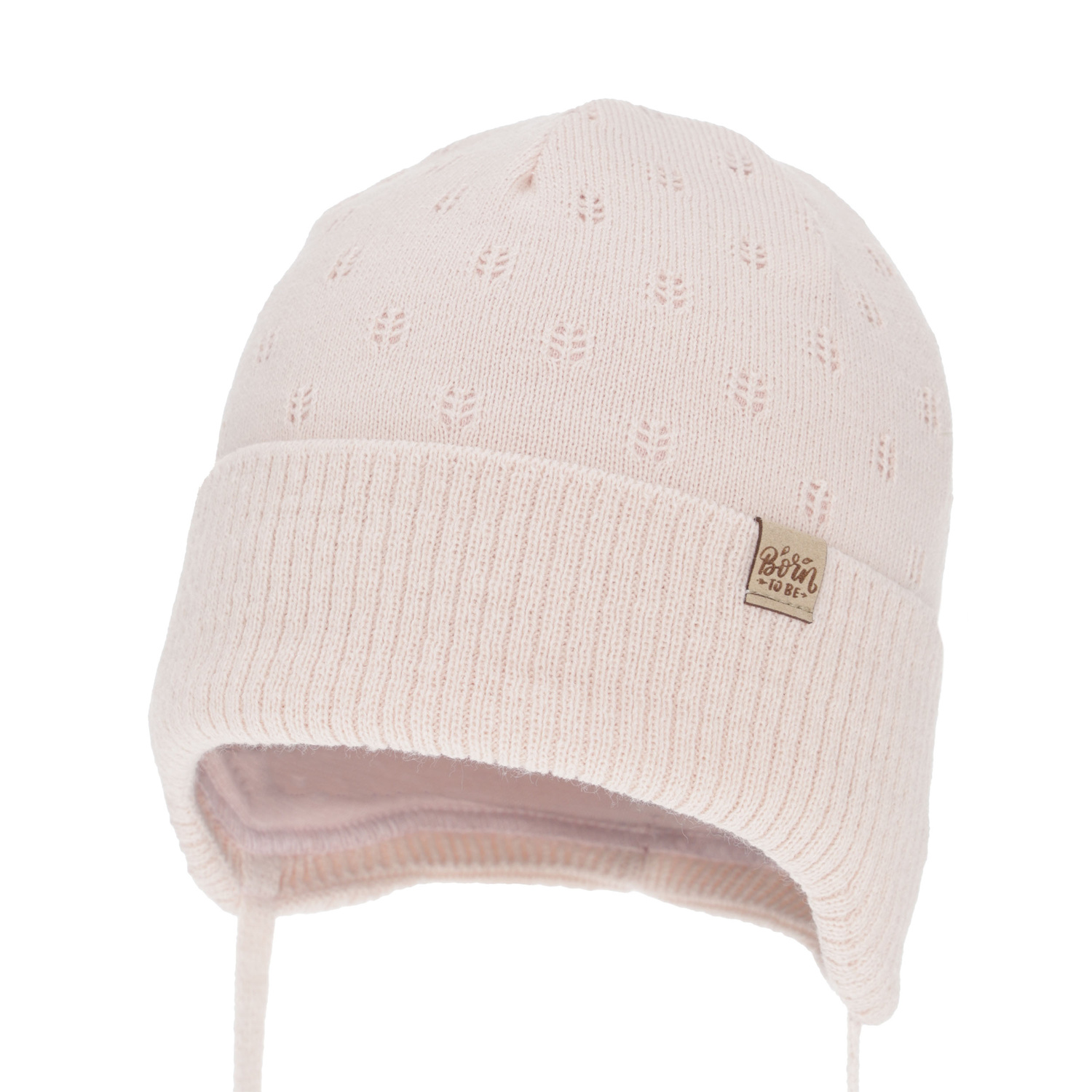 Pige efterår/forår hue, beige, med bindebånd, Froya