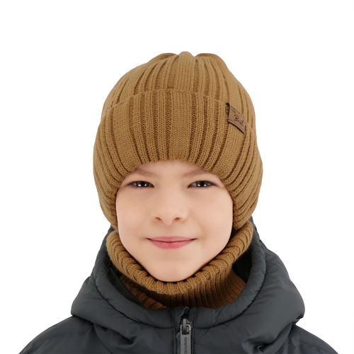 Dreng vintersæt: hue og halsvarmer, navy, Klaris