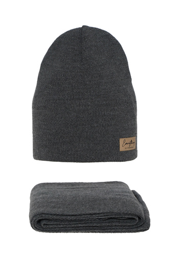 Dame efterår/forår sæt: hue og tørklæde, grå, Zula