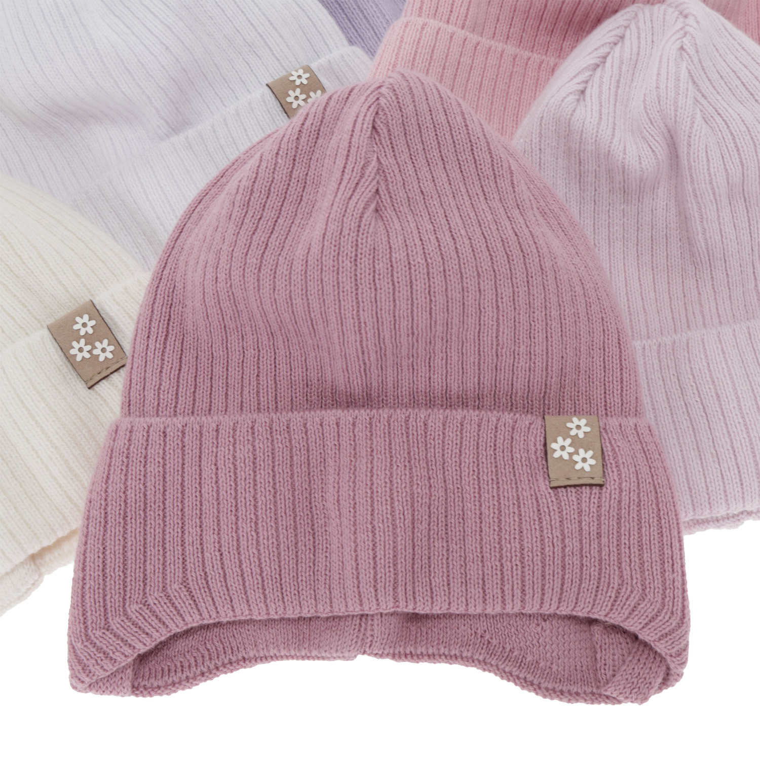 Pige efterår/forår hue, wrzosowa, med bindebånd, 100% bomuld, Lunara