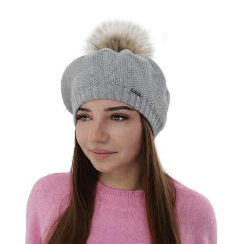 Dame vinterhue, grå, med merinould, Bonnie