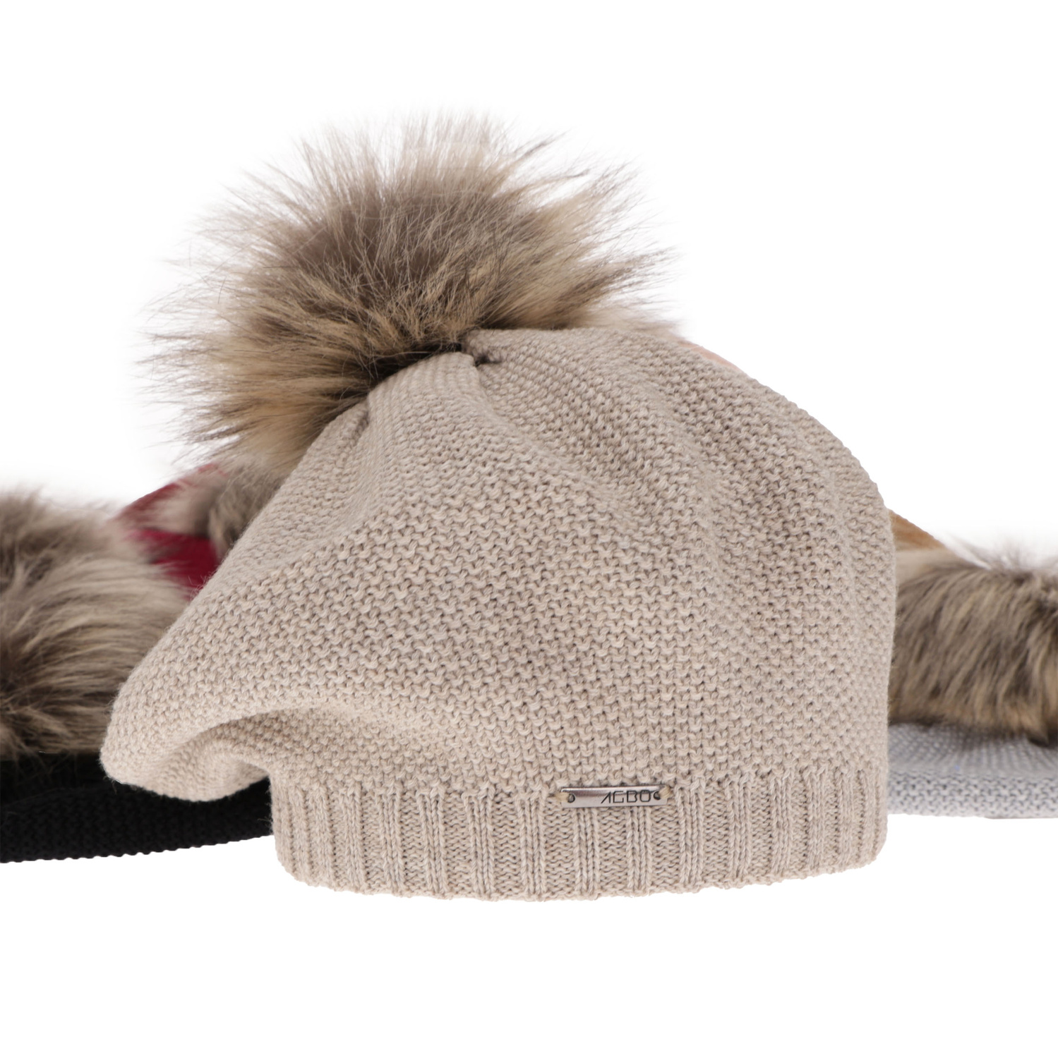 Dame vinterhue, violet, med merinould, Bonnie