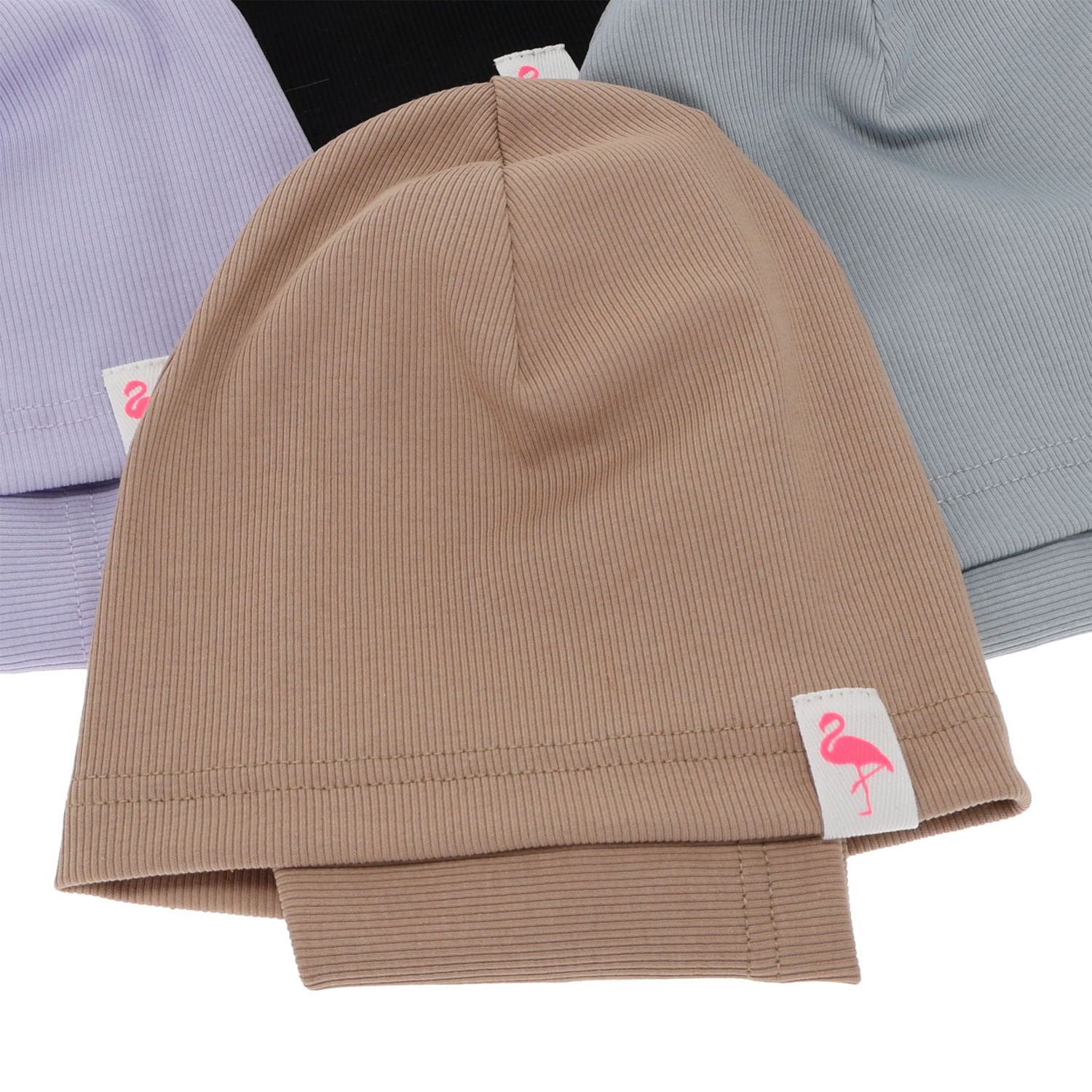 Pige efterår/forår sæt: hue og halsedisse, bomuld, beige, Rumilla