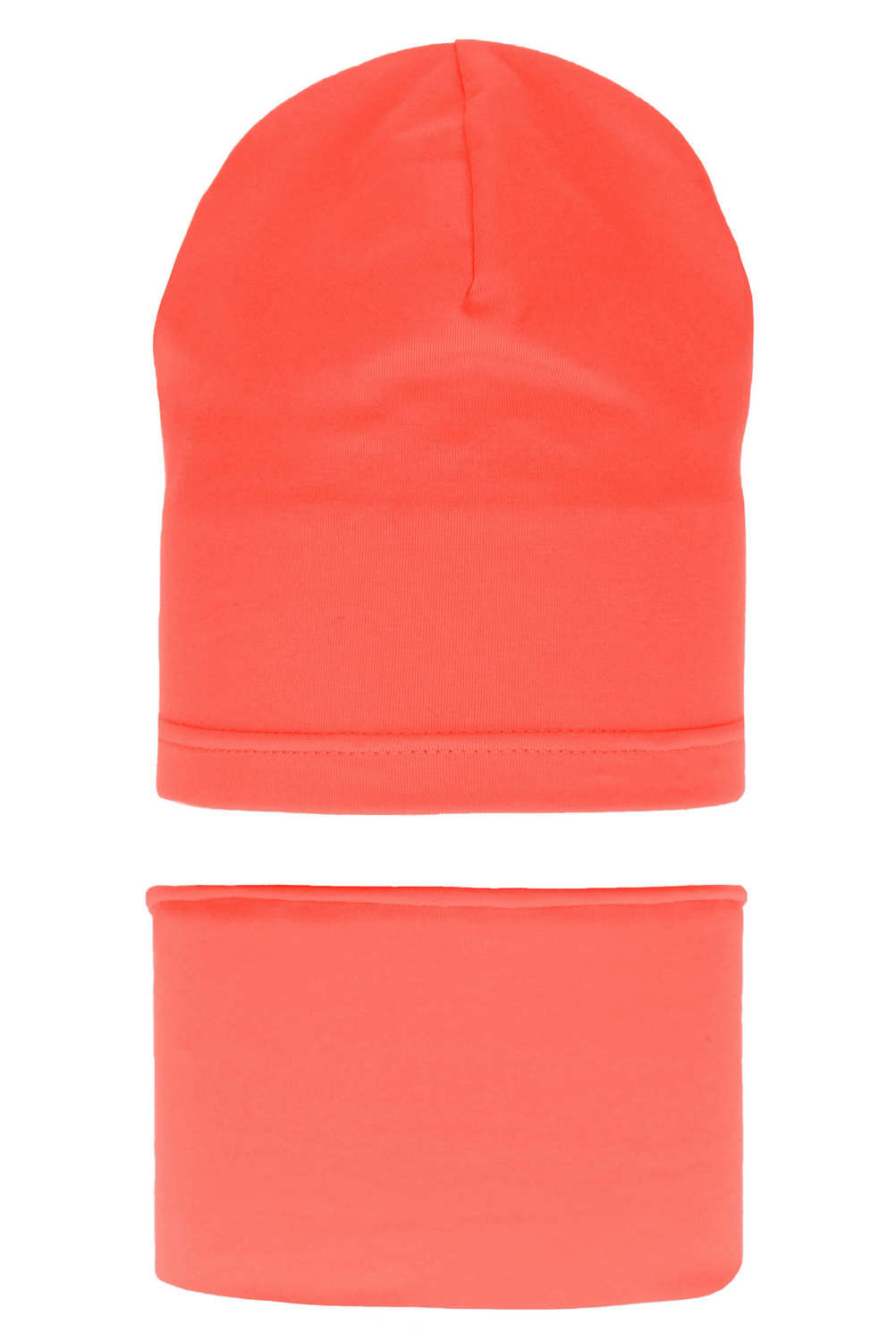 Pige efterår/forår sæt: hue og halsvarmer, koral, bomuld, Hazelka