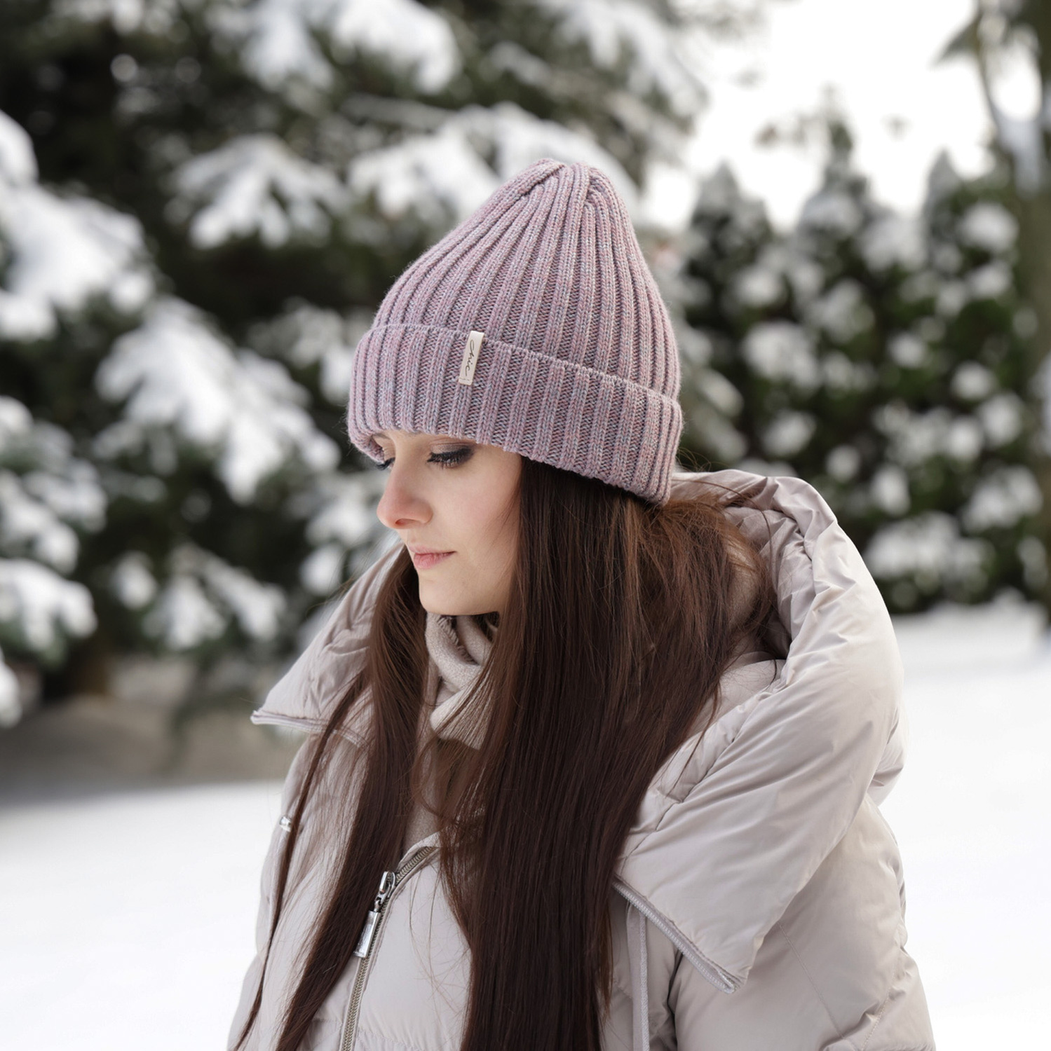 Dame vinterhue, rosa, med merinould, Missi