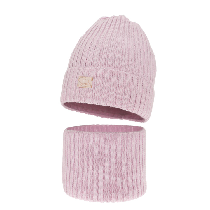 Pige vintersæt: hue og halsvarmer, lilla, Tampa