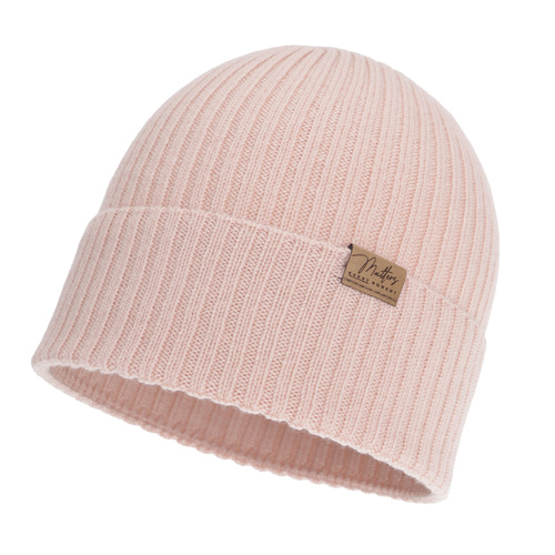 Dame efterår/forår hue, lyserød, 100% Merino Uld, sømløs, Fabrizia