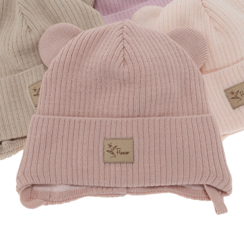 Pige efterår/forår hue, lilla, med bindebånd, Djona