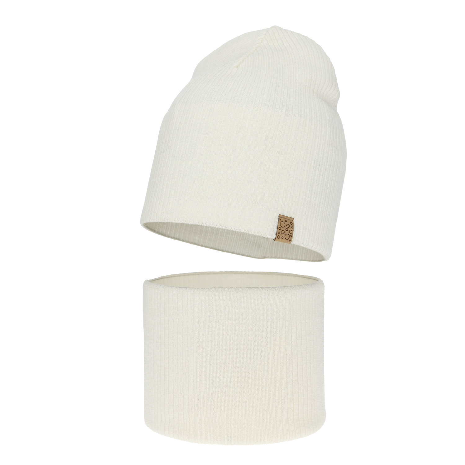 Pige efterår/forår sæt, hvid, med 100% Merino uld, Ricona