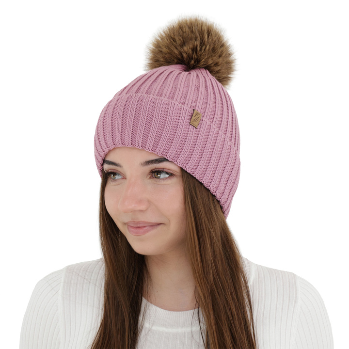 Dame vinterhue, lilla, med merinould, Zamira