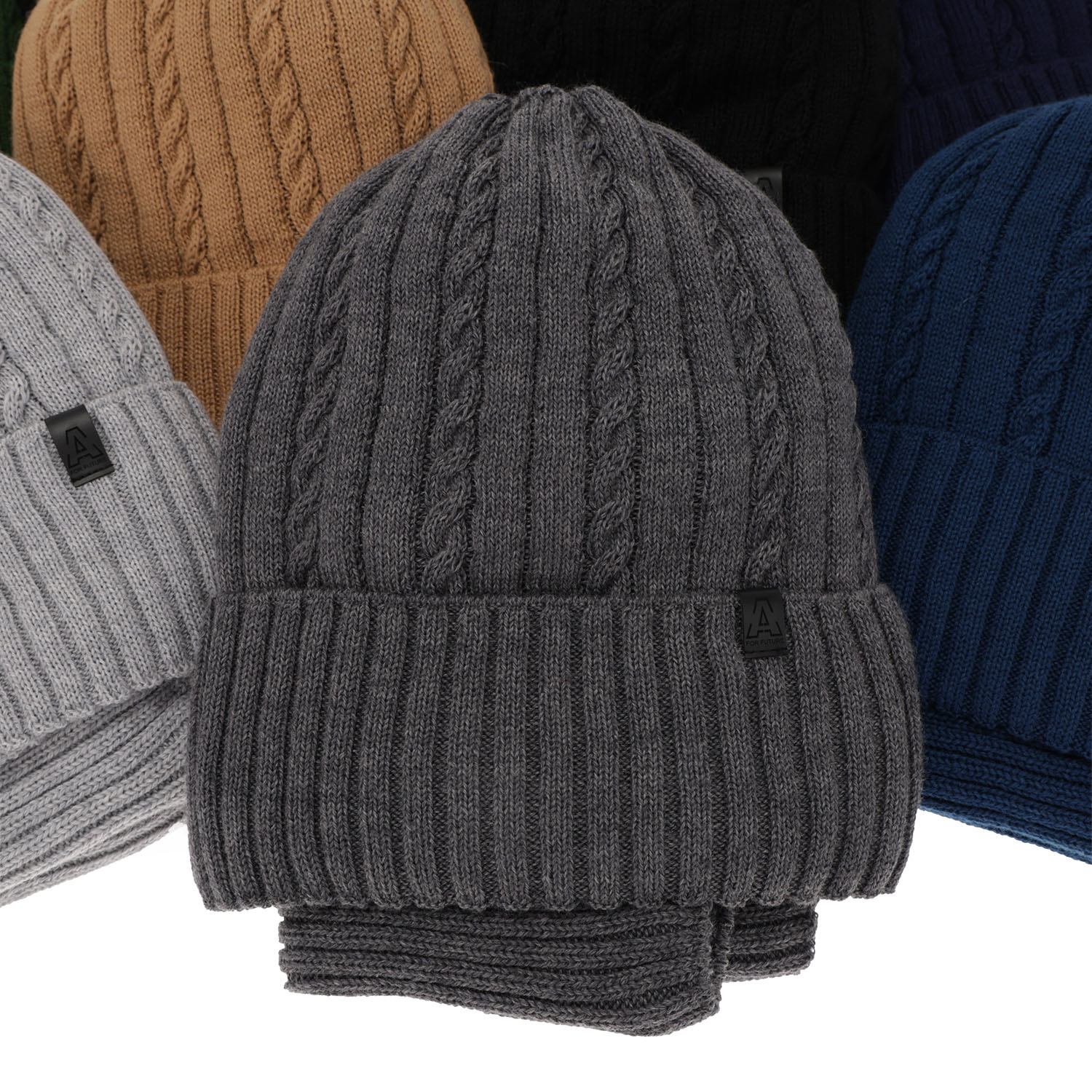 Dreng vintersæt: hue og halsvarmer, camel, med merinould, foret med fleece, Kairo