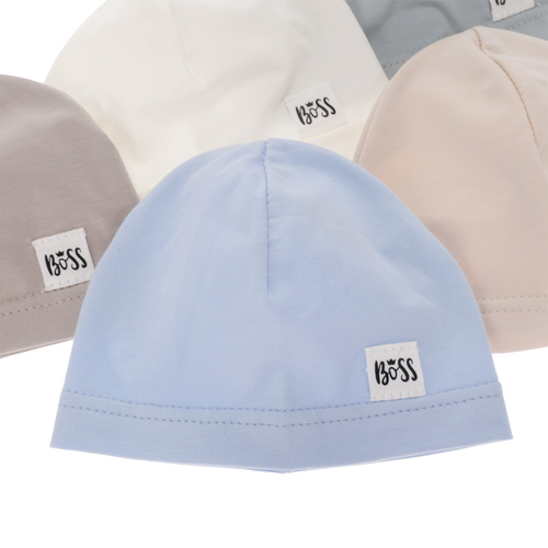 Dreng efterår/forår hue, mørk beige, bomuld, Niki