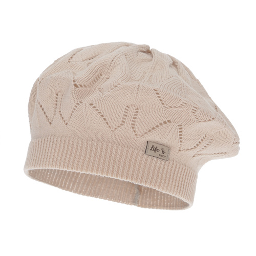 Pige efterår/forår beret, beige, Liveria