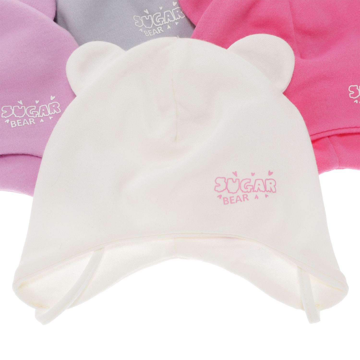 Pige efterår/forår hue, grå, bomuld, med bindebånd, Kelda