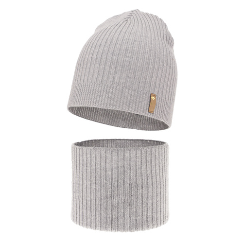 Pige efterår/forår sæt, grå, med merinould, Chelsie