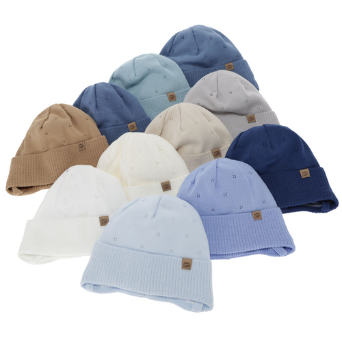 Dreng efterår/forår hue, blå, med bindebånd, Leif